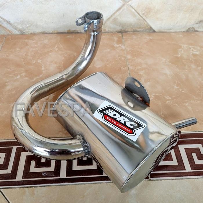KNALPOT VESPA SUPER SPRINT PX STANDAR RACING DRC CHROME