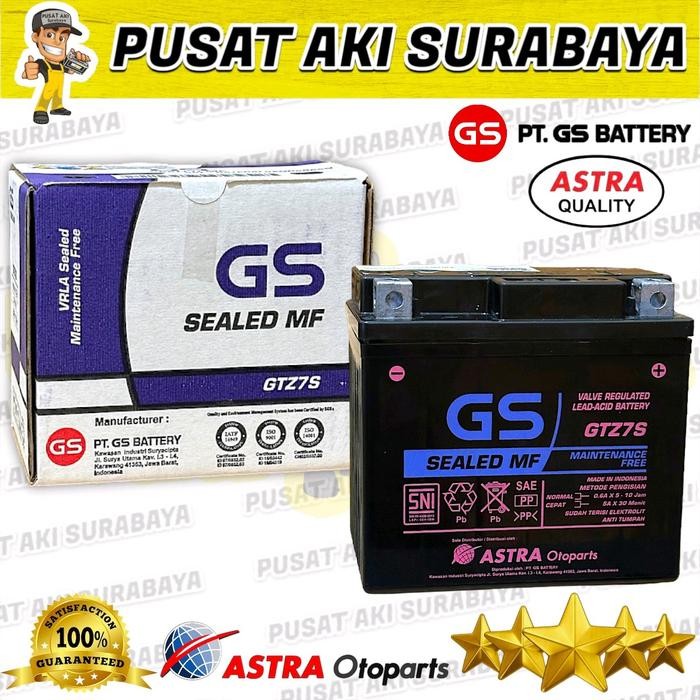 BATERAI MOTOR ACCU KERING GS ASTRA GTZ7S KAWASAKI KLX 150 HONDA CRF 150 CB AKI 12VOLT MTZ6S YTZ6V