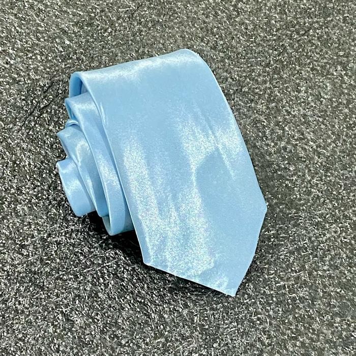 Dasi Biru Sky Biru Muda Biru Soft Biru Langit Motif Salur Halus