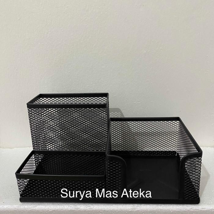 

Desk Set/ Tempat Pensil Sekat Jaring Hitam