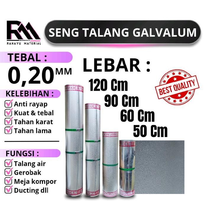Seng talang air plat Galvalum anti karat 90 cm