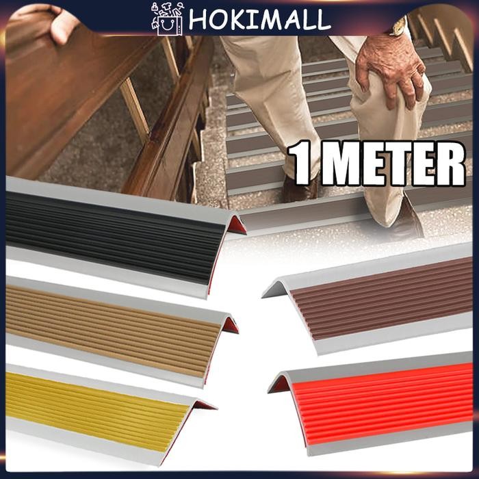 Karet Ujung Tangga / Stepnosing Karet / Lis Karet / Lis Tangga Karet Panjang Dengan Perekat 3M