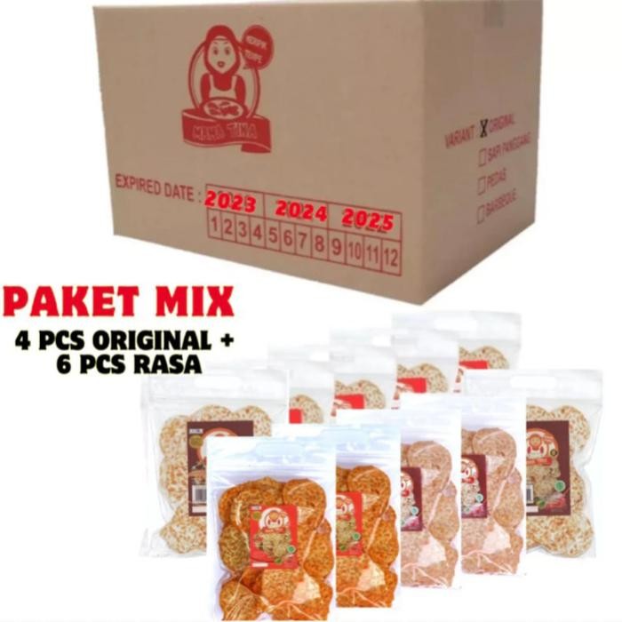 

Sedia Paket Mix (4 ori + 6 rasa) Mama Tina Tempeh Chip