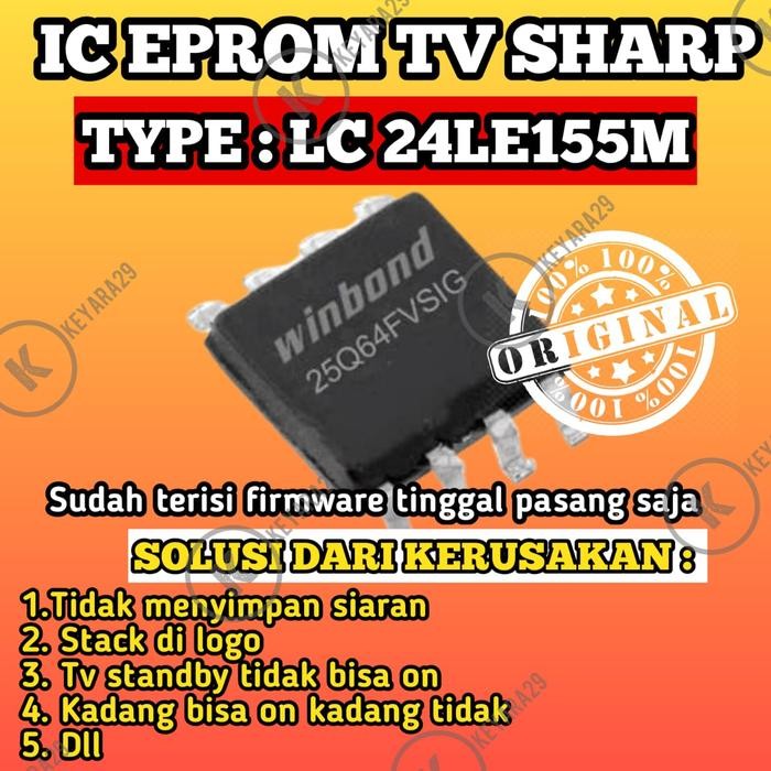 Terlaris ic eprom tv led sharp LC 24LE155M siap pakai SALE