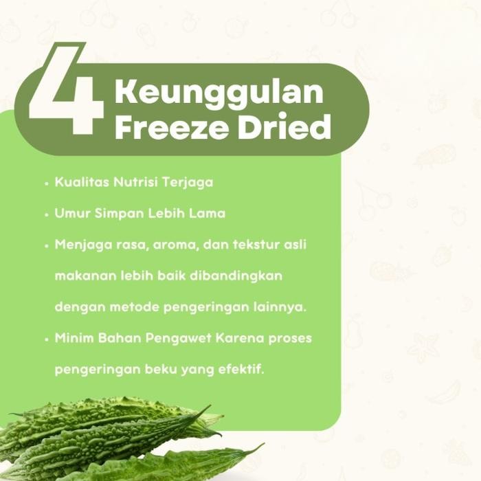 

Sedia Keripik Pare Crispy Freeze Dried Bitter Melon Ca Diet Sehat Enak