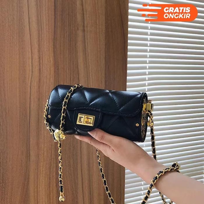 GUDANG TAS - Tas pesta selempang tali rantai party bag tas hitam