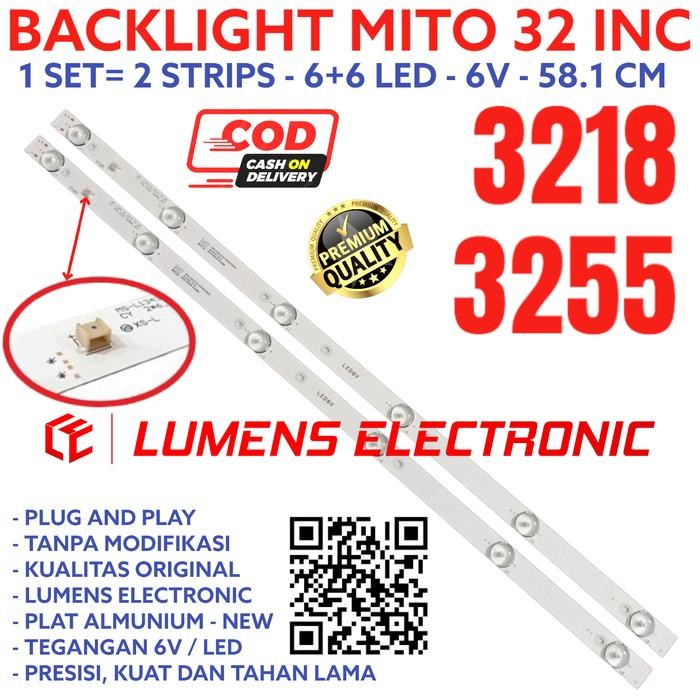 Terlaris BACKLIGHT TV LED MITO 32 INC 3218 3255 LAMPU BL 6K 6V 32INC IN 6 VOLT SALE