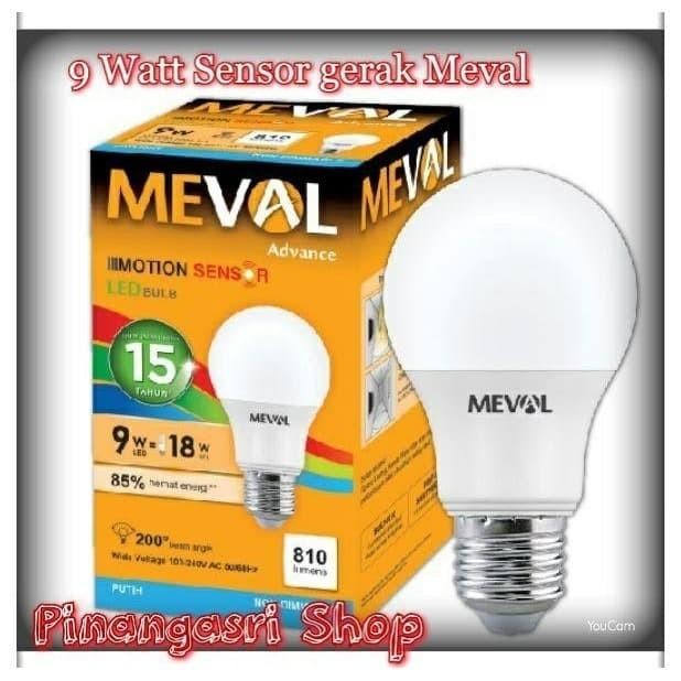 (Allthebest) Motion Sensor Meval 9w 9WATT Lampu Led Sensor Gerak meval 9 w 9Watt