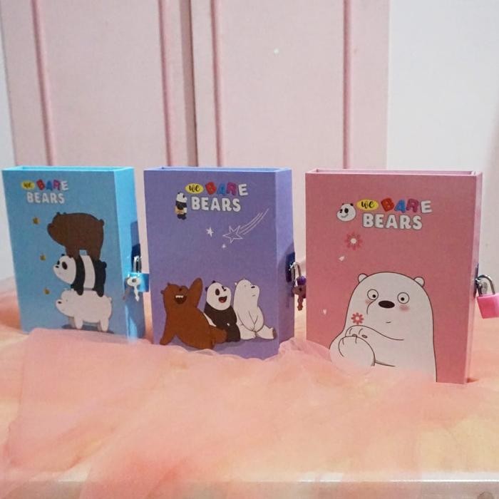 

BUKU GEMBOK wbb bUKU DIARY KARAKTER WE BARE BEARS NOTE BOOK DIARY BOOK beruang