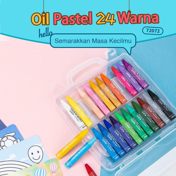 

Deli Krayon Sekolah 12/24/36 Warna Cerah bentuk segitiga ergonomis tangan bersih 72070 72072 72073