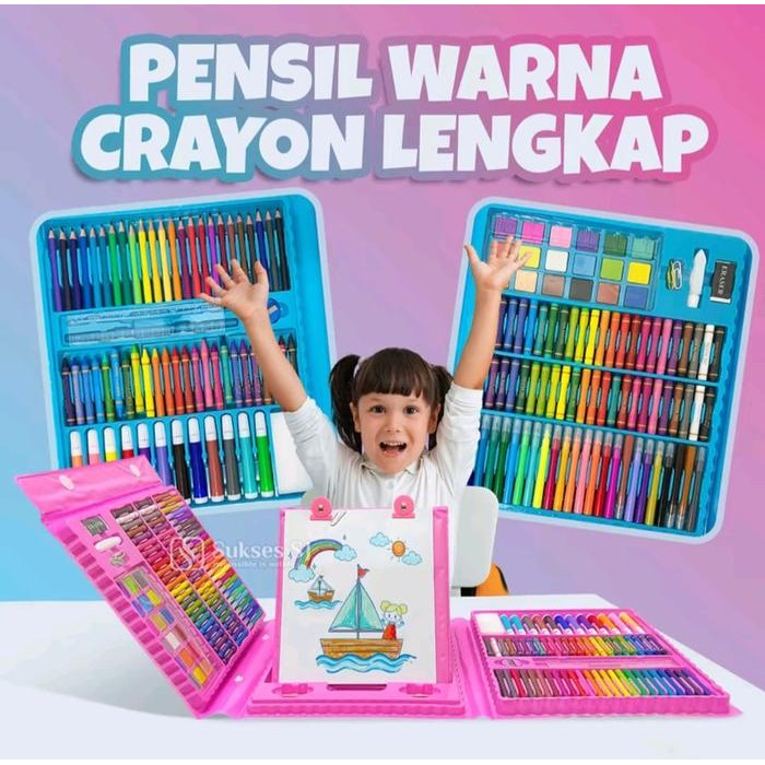 

(PS) CRAYON 208 & 150 SET ART - Crayon / Alat Warna Anak / Alat Lukis Set / Pensil Warna Full Set