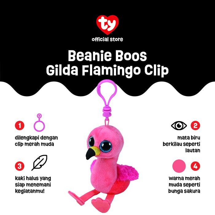 NEW TY Beanie Boos Gilda Flamingo (Medium) - Boneka Burung Flamingo [terbaik][terlaris]