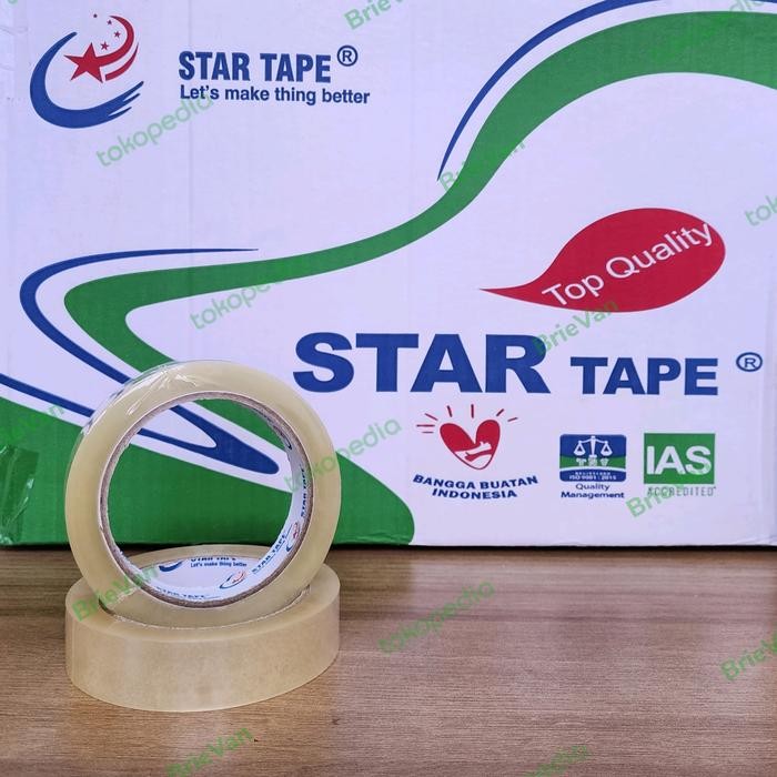 

Promo Lakban Uk. 1 Inch X 90 Yard X 45 Micron Star Tape Isolasi 24 Mm Packing Aman