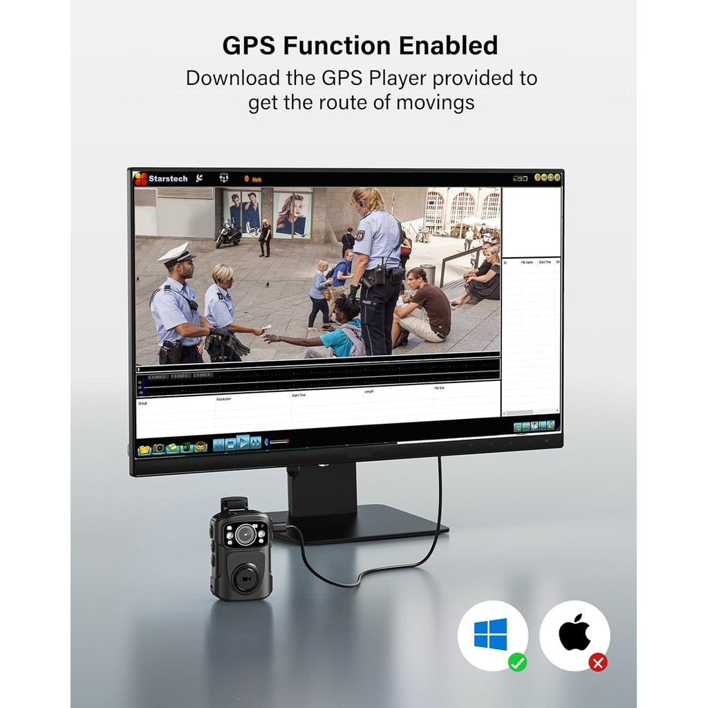 BOBLOV B4K5 128G 4K Body Camera IP68 GPS Body Worn Camera Police Camera 11Hrs Video Record Night