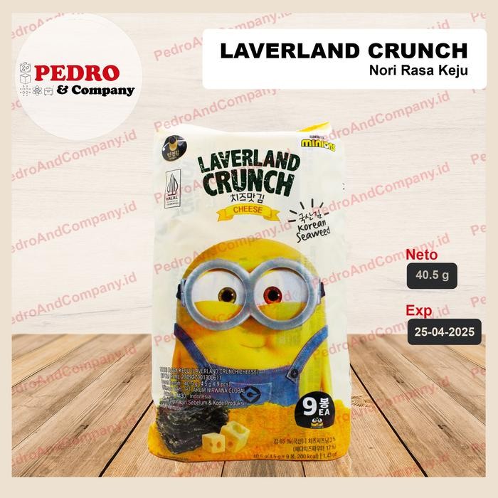 

Manjun Laverland Minion Crunch Cheese Keju Rumput Laut 40.5 Gram 9 Pc
