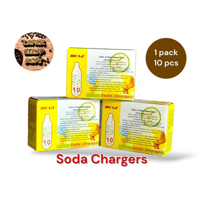 

Soda Charger Merk Moza Isi 10 / Gas Soda Co2 Stainles