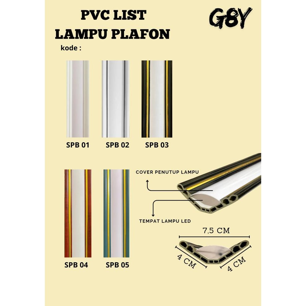 List Lampu Plafon Pvc/ List Gold/ List Lampu Led Termurah