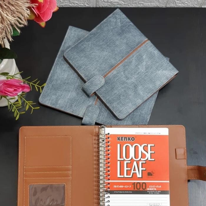 

Binder Premium Kulit Sintetis Denim Binder Exclusive A5 Ring 20 B5 Ring 26