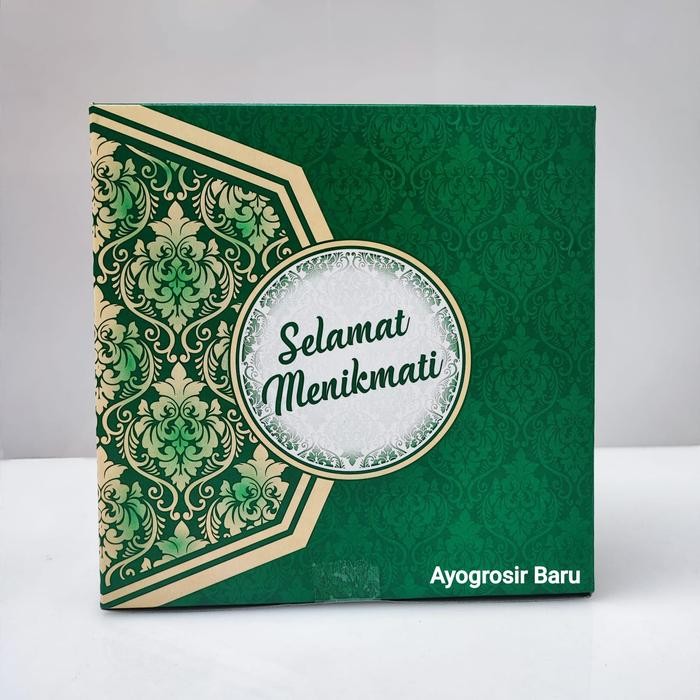 Dus Nasi 20X20 Batik Hijau Kacer Isi 100 Pcs Gs Motif Box Besek