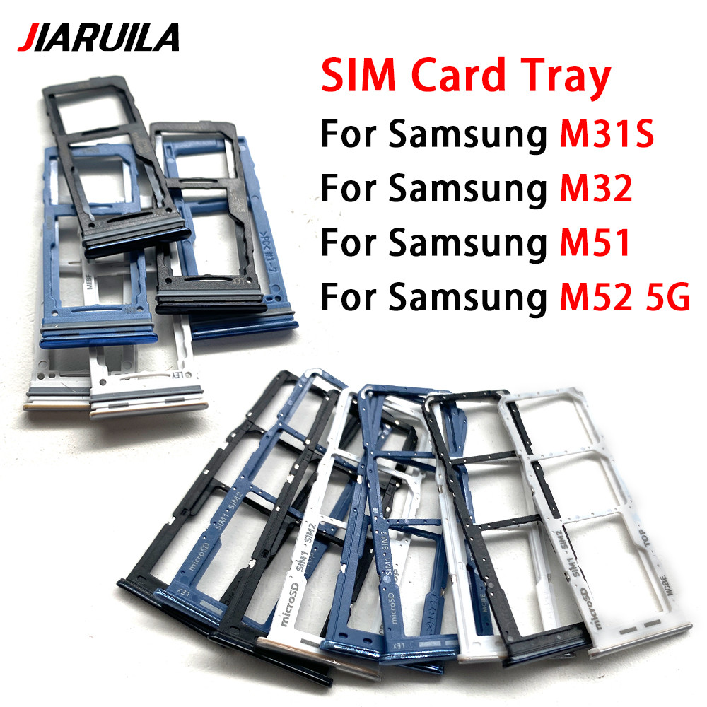 New Dual Sim Card For Samsung M31S M32 M51 M52 Sim Card Slot Tray Holder Sim Card Reader Socket Repl
