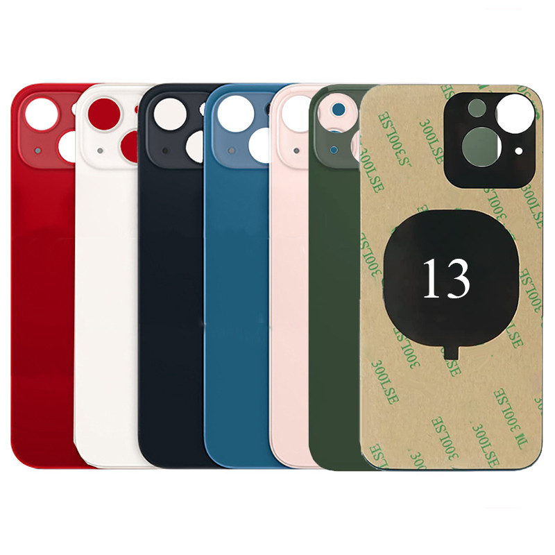 For iPhone 13 Mini Original Back Glass Panel Battery Cover Big Hole Camera Rear Glass Repair Parts F
