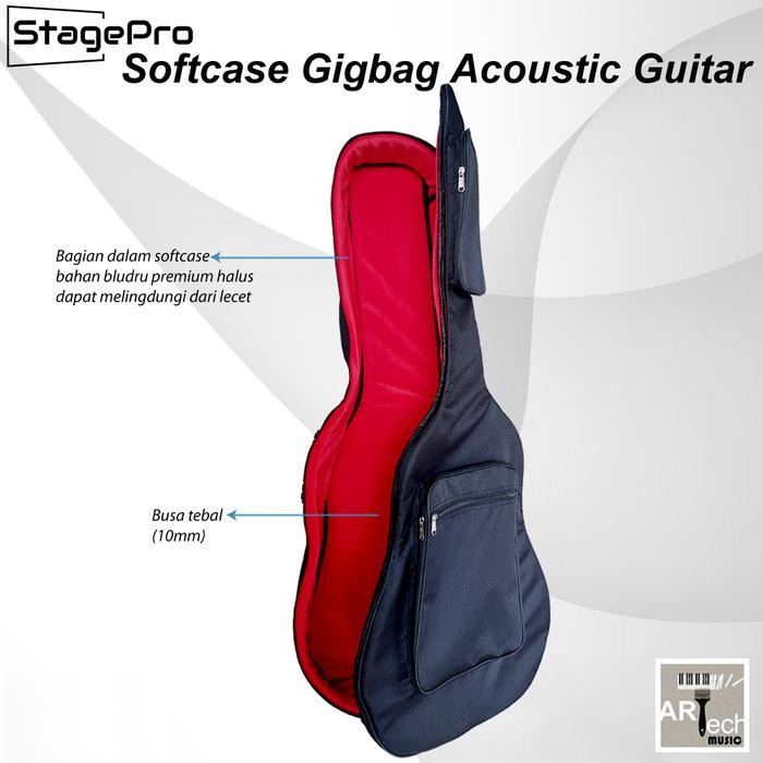 Stagepro Softcase Gigbag Gitar Akustik Premium / Tas Gitar Akustik