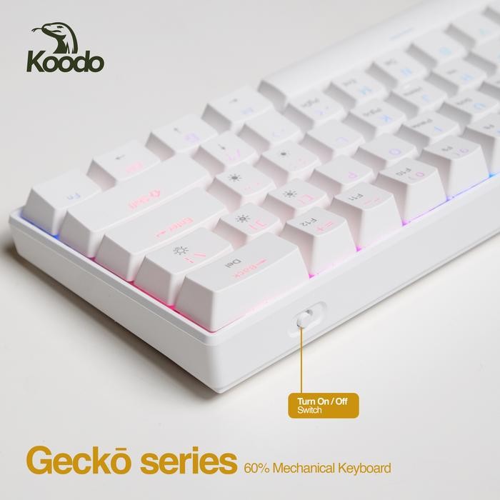 (Expert) KOODO Gecko 60% Layout RGB Mechanical Keyboard Outemu White Case