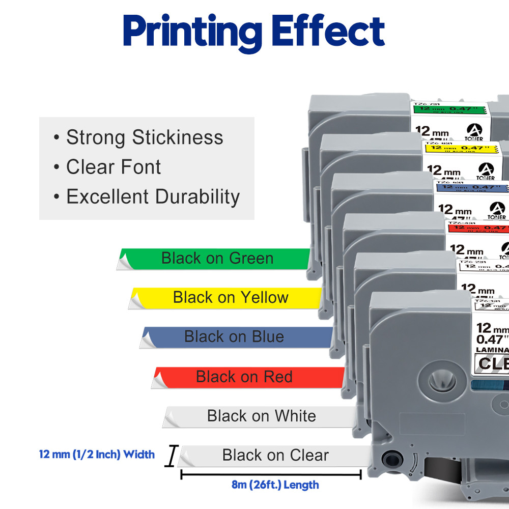 12mm 18mm Laminated Tape Compatible TZe Tape Brother TZe231 TZe241 Tabel Tape tze-231 tze131 tze-241