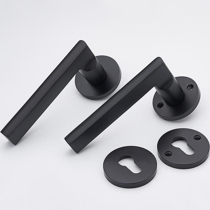 HANDLE PINTU PISAH KUNCI PINTU PISAH HITAM PEGANGAN KUNCI PINTU SET