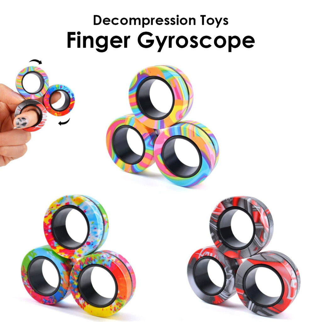 3Pcs Magnetic Rings Fidget Toy Set Adult Fidget Magnets Spinner Rings Fidget Pack Great Gift for