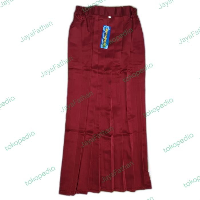 (Expert) Rok Panjang SD Merah Bahan Element Licin Lembut dan Tebal