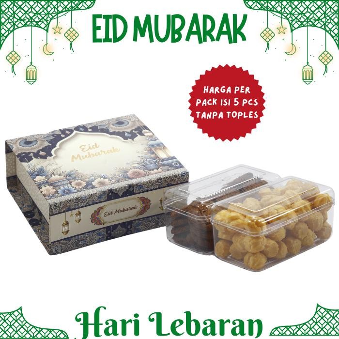 Kotak Hampers Toples Segi Panjang Isi 2 Toples, Box Kue Kering Lebaran