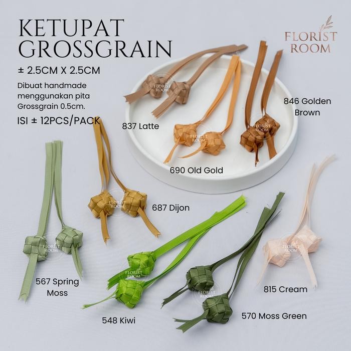 

Ketupat Grossgrain 0.5cm isi 12Pcs - Hiasan - Hampers Idul Fitri