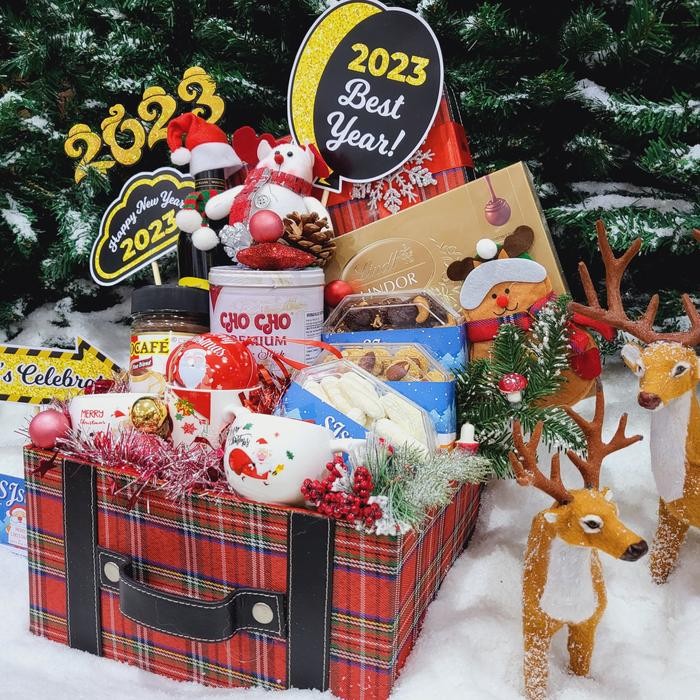 

Paket dekorasi hampers natal christmas parcel hadiah kue kering 50