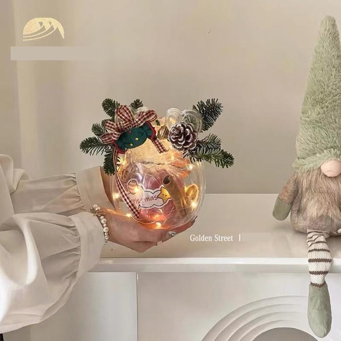 

Kotak Hampers Natal Bola Transparan Rusa Dome Cookies Christmas Box