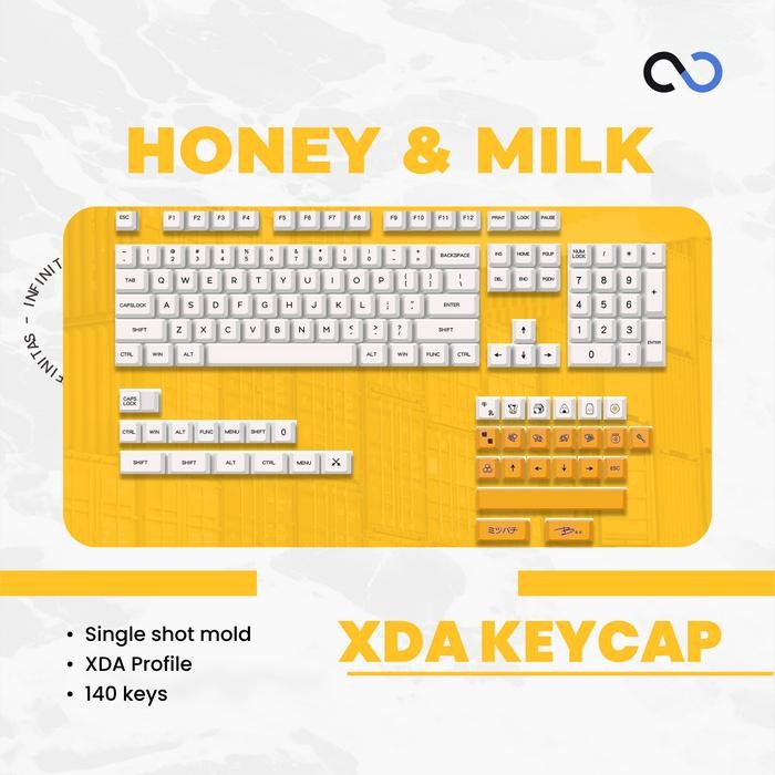 (Expert) Keycaps PBT Honey and Milk / Honey Milk XDA Profile Keycap