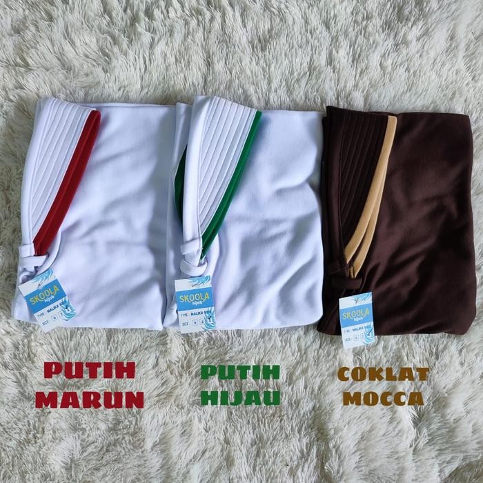 (Expert) Hijab Sekolah Anak SD MI Putih Pramuka Cokelat