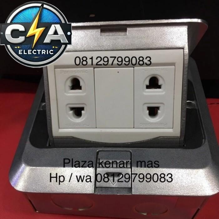 STOP KONTAK LANTAI PANASONIC 3GANG FLOOR SOKET PANASONIC 3 GANG STOP K - CAT6+TELP+STOP