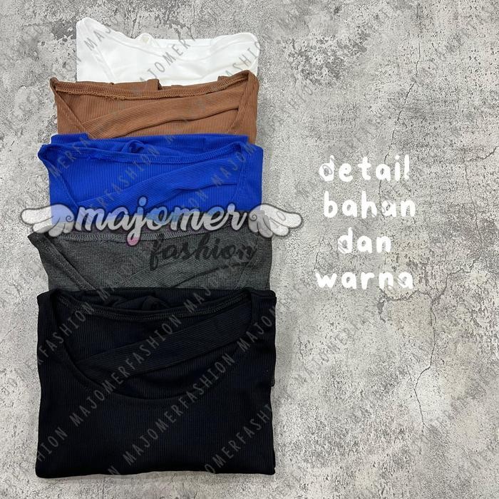 (Expert) MAJOMER KEMIKA CROSS CROP TOP - ATASAN CROP LENGAN PANJANG