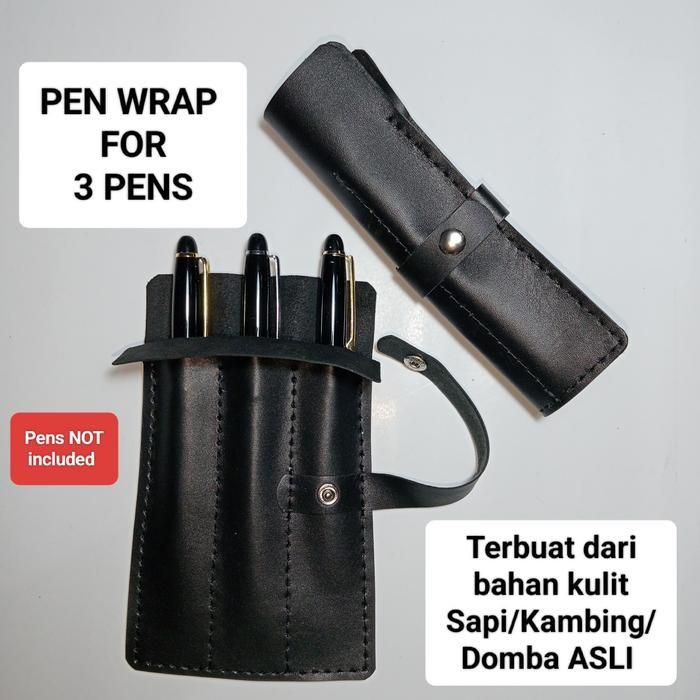 

pen wrap kulit asli 3 pen