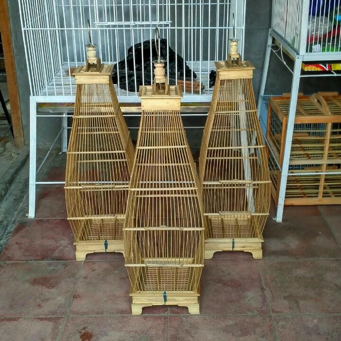 Kandang burung kotak kecil bambu buat dekor jg bisa antik