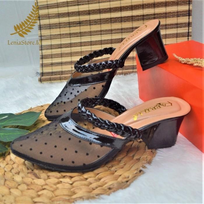 Sandal Wedges 5Cm Pesta Kondangan Selop Brukat Wanita Terbaru -Gratisongkir