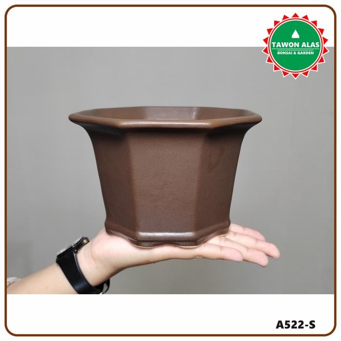 Pot Bonsai Keramik Segi Delapan