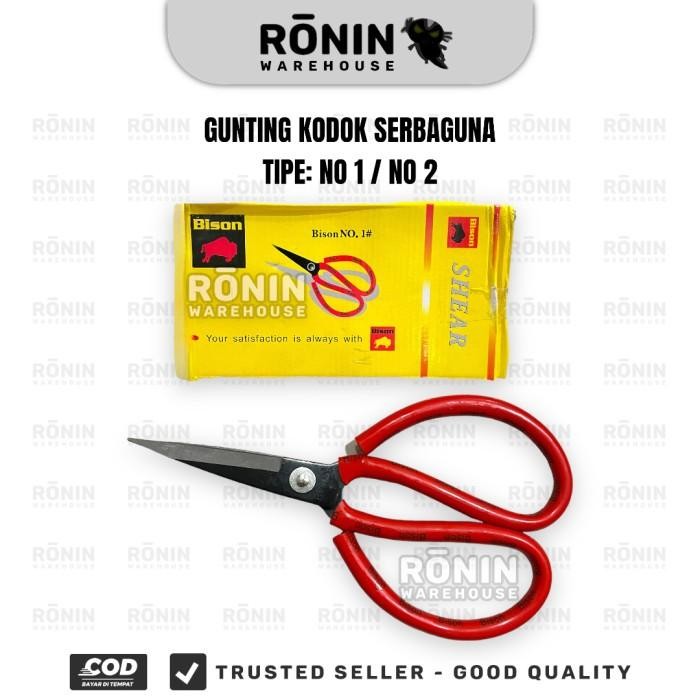 

AT BISON Gunting Kodok No 1 2 Kain Kertas Serbaguna Multipurpose Scissors