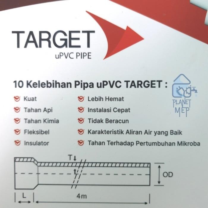 Baru Target Pipa Upvc Aw 1/2 - 5 Inch / Pipa Pvc Paralon 4 Meter Planet Mep Terlaris