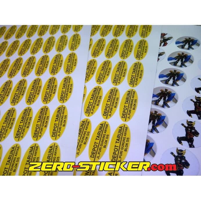 

AT Cetak Stiker Label Vinyl / Transparan A3 + cutting