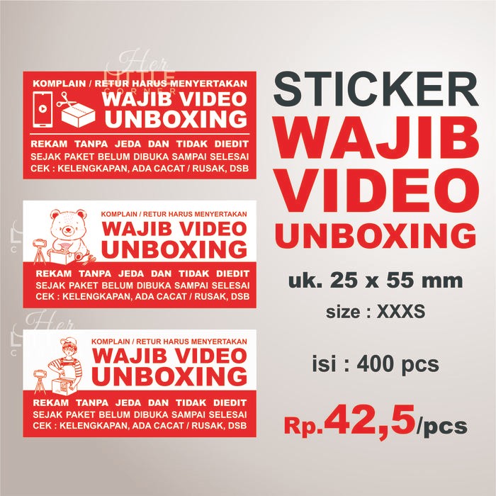 

AT STICKER WAJIB VIDEO UNBOXING - ukuran 25 x 55 mm (XXXS) isi 400