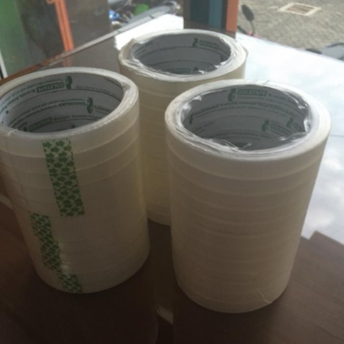 

AT Isolasi bening 12mm (1/2" inch) goldtape/selotip/cellotape/solatip
