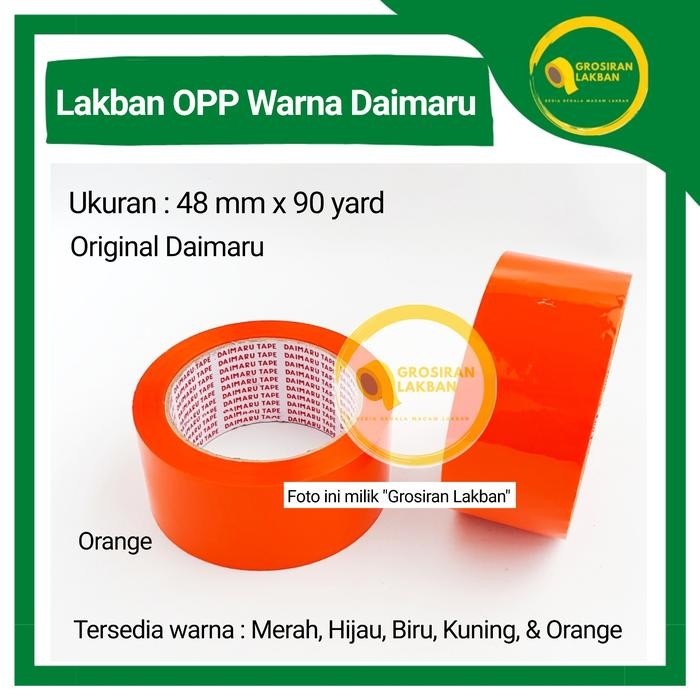 

AT OPP Warna Orange 2 Inch Daimaru Lakban Oren 48mm x 90y Isolasi Selotip