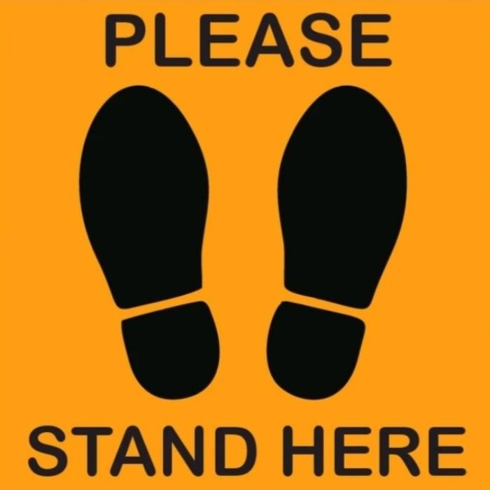 

AT Stiker please stand here social distancing jaga jarak kaki